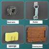 Multifunctional Kitchen Stainless Steel Sink Sponges Holder Self Adhesive Drain Drying Rack Kitchen Wall Hooks Accessories