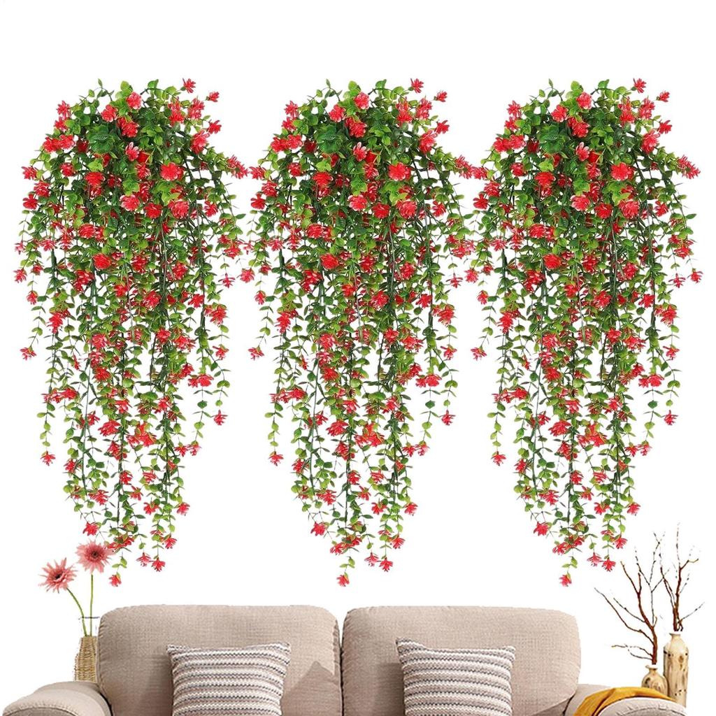 Simulated Flowers Ivy Vines Wall Hanging Wedding Gardening Decoration Artificial Realistic Rattan UV Resistant Flower Decor