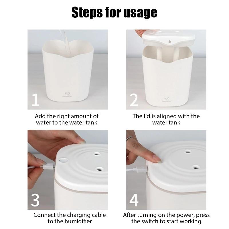 Air Humidifier Double Nozzle 2l Essential Oil Aroma Diffuser With Coloful Led Light Ultrasonic Humidifiers Aromatherapy Diffuser