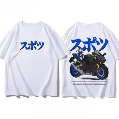 Racing Style Short Sleeve TShirt Unisexs Summer Motorcycle Graphic Tee Breathable Casual Loose Fit Sportswear Top