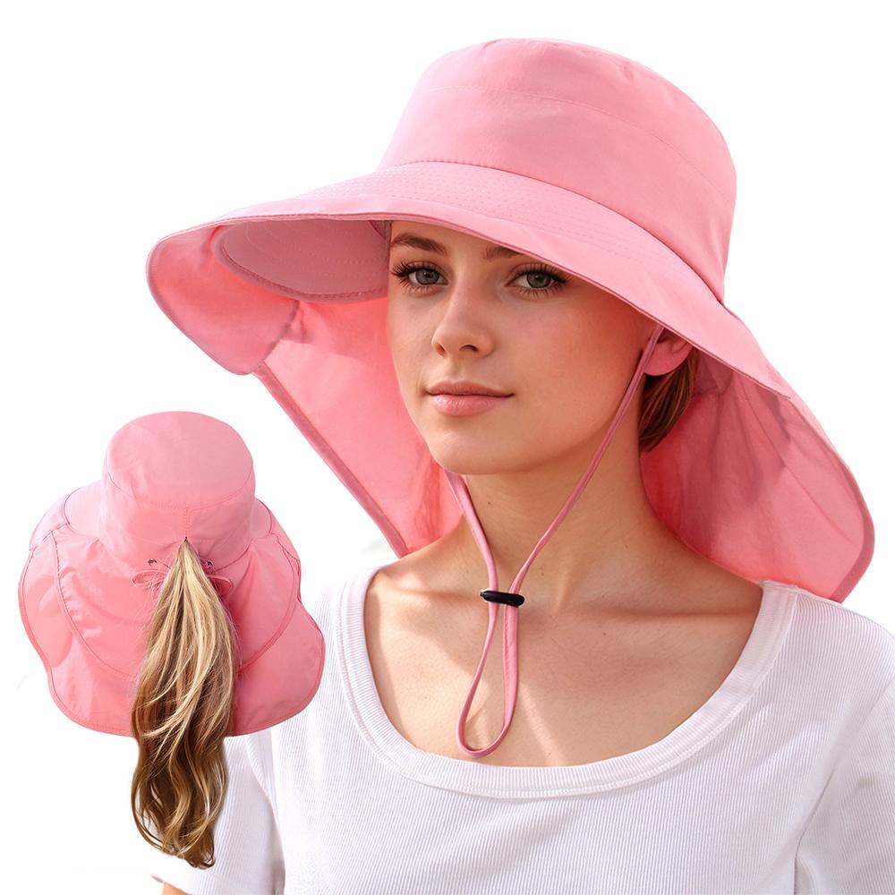 

UV Protection Outdoor Bucket Hat Foldable Neck Flap Hat for Hiking Fishing Travel чорний