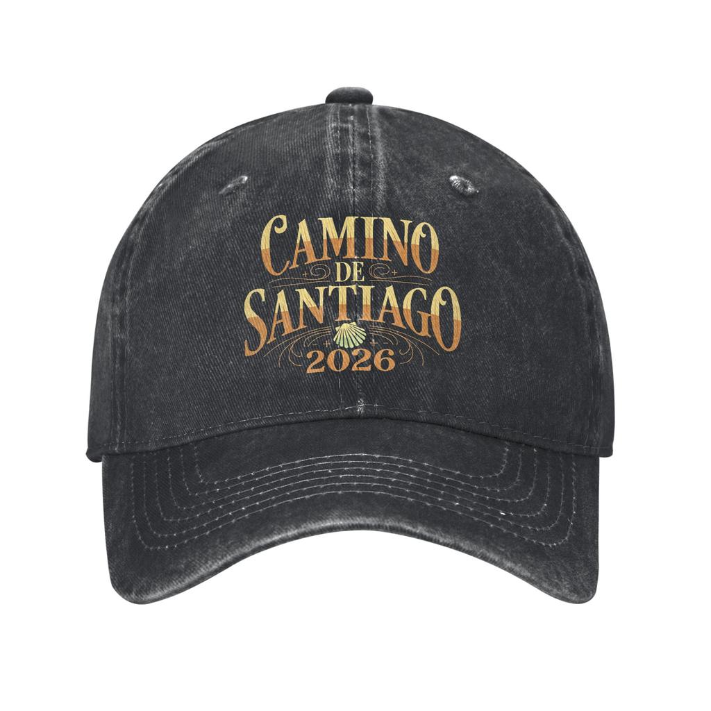 Unisex Women Camino De Santiago   Print Hat Vintage Distressed Washed  Baseball Cap Adjustable