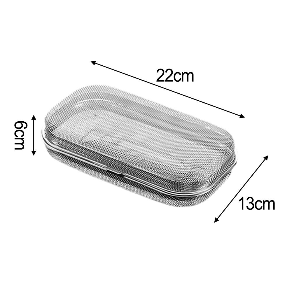 Förvaringslåda i rostfritt stål med nät för bestick Tom låda Utomhus Bärbar Förvaring För Ätpinnar Skedlåda Barnköksdelar