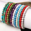 Women's Bracelet Beads Natural Stone Turquoise 2 X 4 Mm Adjustable