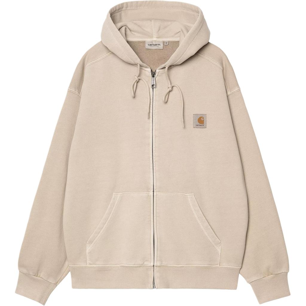 Carhartt WIP Hooded Nelson Jacket Loose Fit Square Label Kangaroo Pocket Zip Long Sleeve Jacket Men jackets I033064-2LP-GD