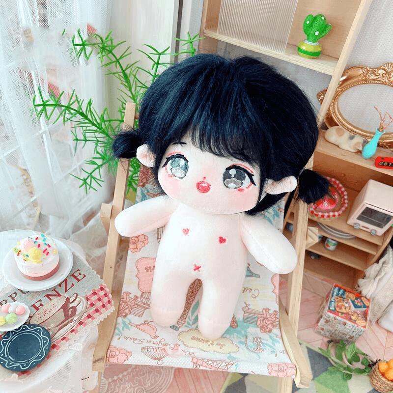 In Stock Ready to Ship 20 cm K-pop Plush Cotton Idol Dolls Naked Bare Doll With Plastic Bone PVC Skeleton Bracket