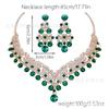 Exquisite Colored Rhinestone Necklace Earrings Set Party Dress Accessories Necklace