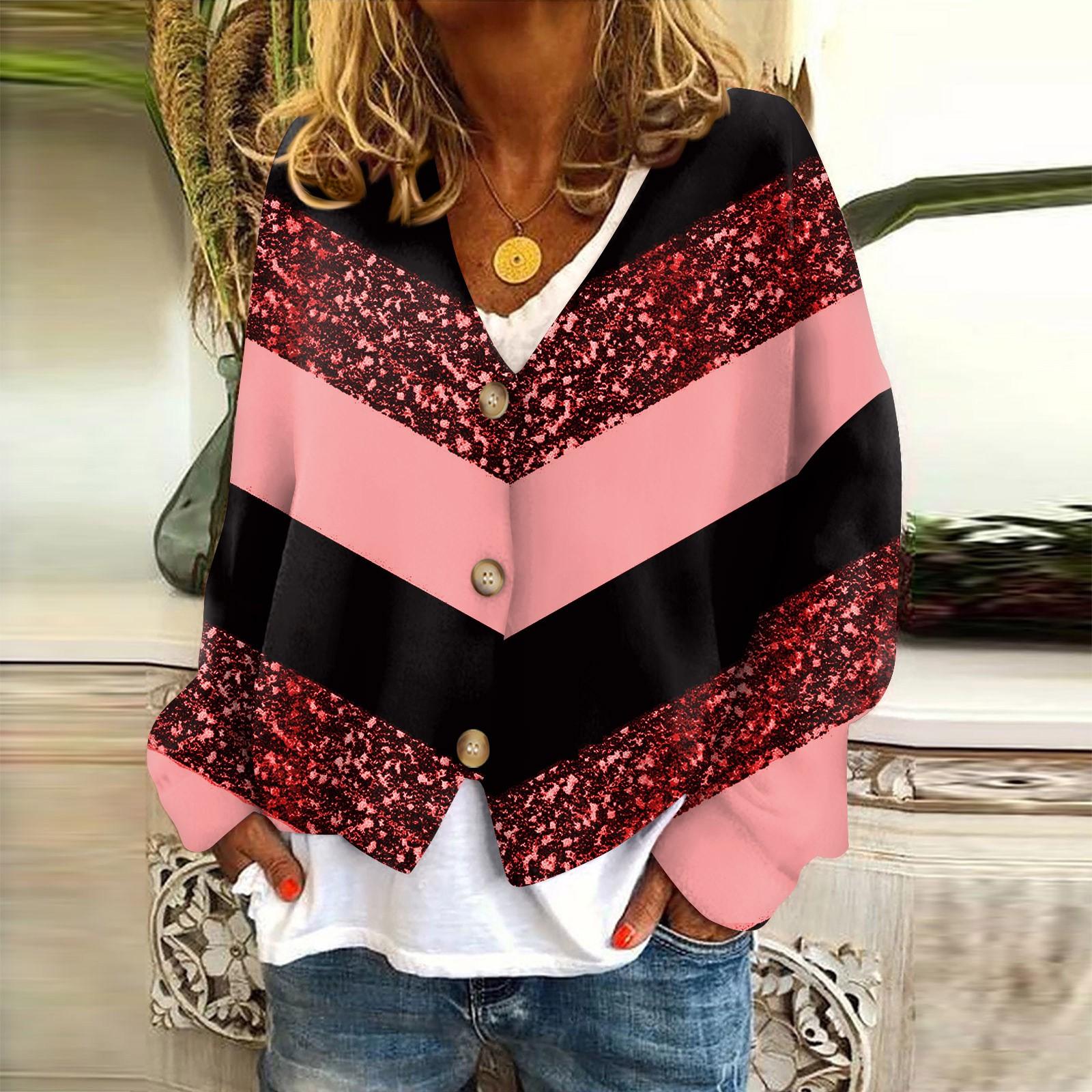 

Женская куртка, модная, повседневная, с рождественским принтом, с длинным рукавом, пальто XL арбуз красный