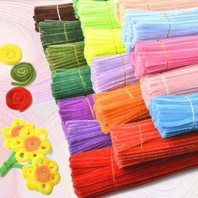100-1000Pcs Colorful Chenille Stems Pipe Cleaners Kids Educational Toys Handmade Plush Tinsel Twist Sticks For DIY Craft Supplie