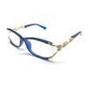 RSINC Full Rim Light Weight, Frame/eyeglass/ For Men And Women, Modern, Unisex, Golden- Light Blue-Ladies-3 NV-65I7-5GAL