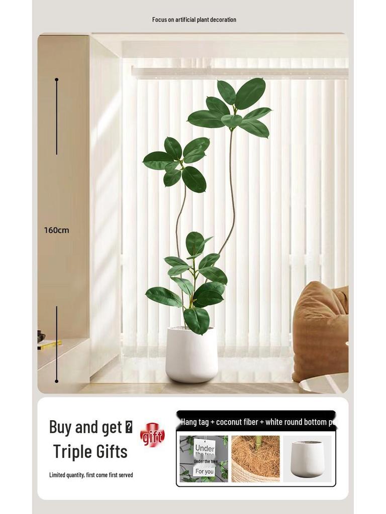 Luxurious Large Faux Green Plant Decoration for Indoor Use