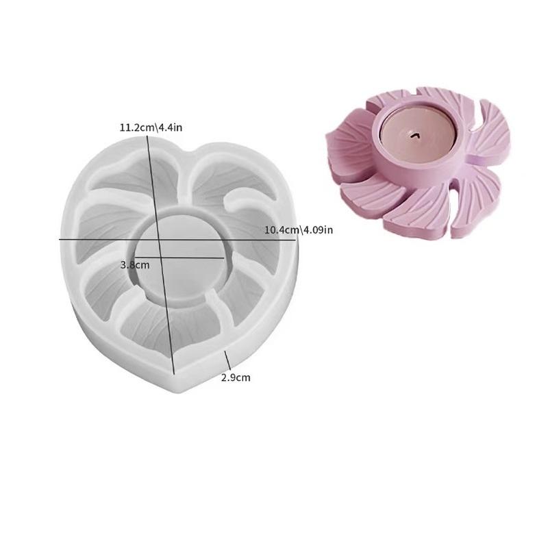 Aromatherapy Gypsum Shaped Leaf Candle Holder Ornament Silicone Mold DIY Leaf Candle Base Decorative Resin Mold Handmade Crafts