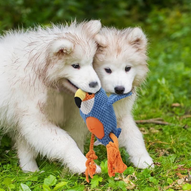 Dog Squeaky Toys Squeaky Parrot Shaped Pets Food Dispensing Training Playing Toys Dog Puzzle Toys For Middle Large Dogs