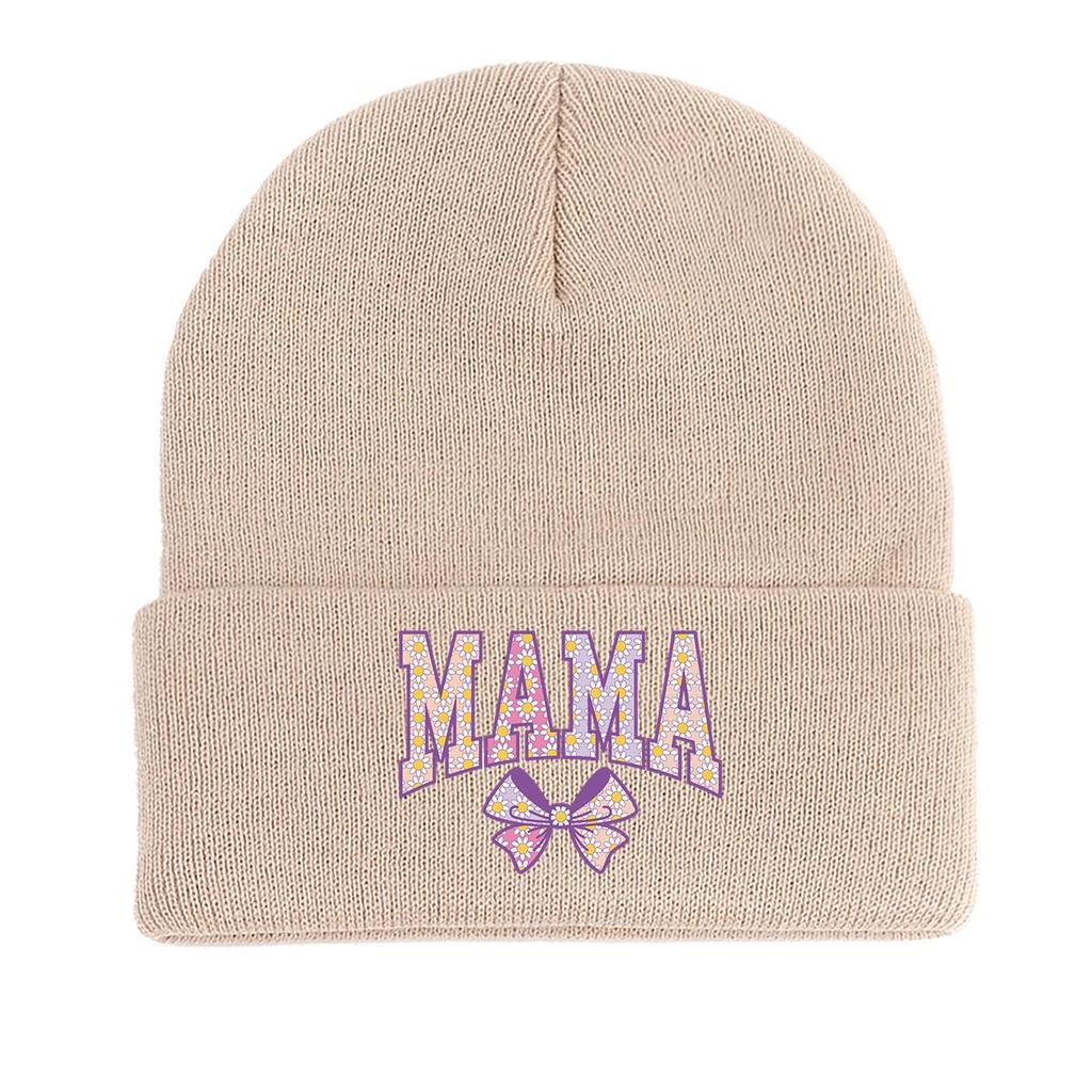 Pink Bowknot Winter Knitted Hat Beanie, Skullies Beanies Cuff Stretchy Stylish Pompom Beanies Knitted Cap Beanie