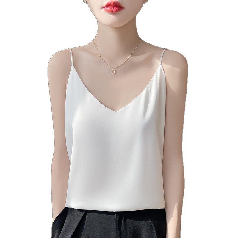 2025 Women's Solid Color V-Neck Sleeveless Camisole – Age-Defying Summer Inner Top