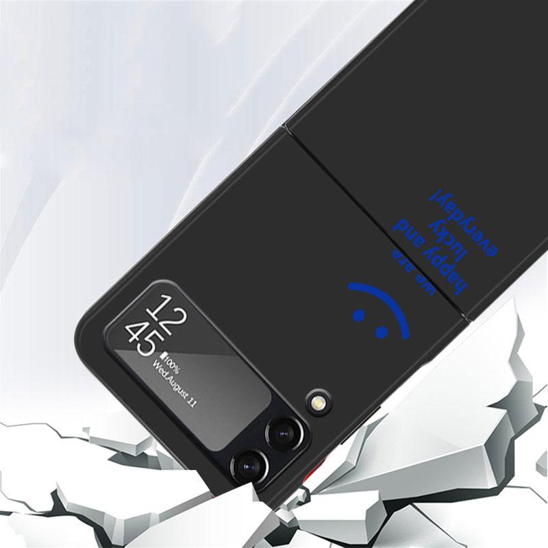 Heart Luxury Case For Samsung Galaxy Z Flip 3 4 5G Funda ZFlip 3 Black PC Hard Back Phone Capas