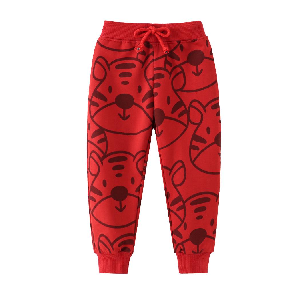 Tiger Head Autumn/Winter Cotton Terry Sweatpants for Boys and Toddlers 6T (130cm)