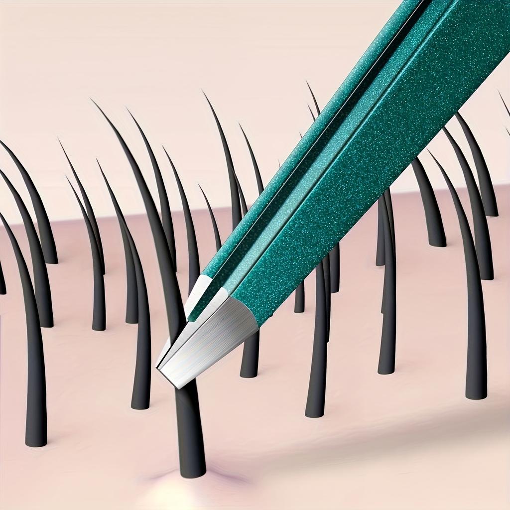 High-precision flat-tipped tweezers with storage box, suitable for men and women to pluck hair, beards, and eyebrows.
