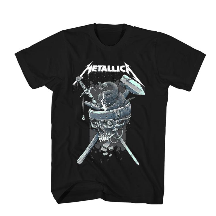 

Футболка MetallicaT Хэви-метал Обложка Нового Альбома Готическая Темный Рок Хлопок Оверсайз Короткий Рукав Мужская и Женская Уличная Одежда 4XL