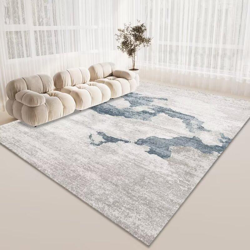 Wind Living Room Coffee Table Carpet, Room Bedroom Crystal Velvet Floor Mat, Home Dirt-Resistant Large Area Full Floor Mat