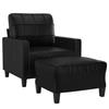 VidaXL Armchair with Footrest Black 60 Cm Faux Leather, Sofa, Armchair, TV Armchair, Single Sofa, Seat, Recliner Sofa, 3201009