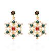 Pearl Christmas Stud Earrings Multicolor Xmas Dangle Earrings Sweet Snowflake Earrings  Holiday