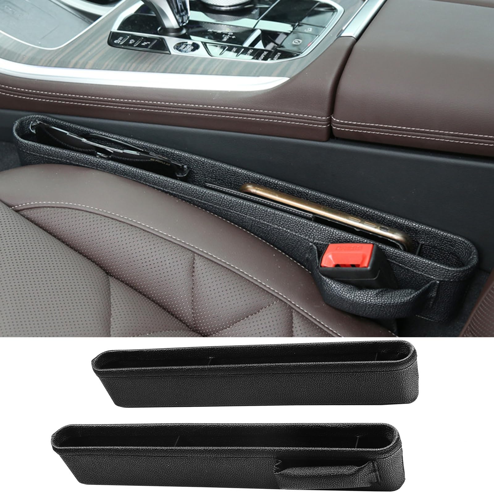 

TiaysTiays Car Gap Filler Cushion Storage Seat Gap Prevents Small Items from Phone Storage Center Console Gap Car Seat Storage Car Convenient Seat чёрный