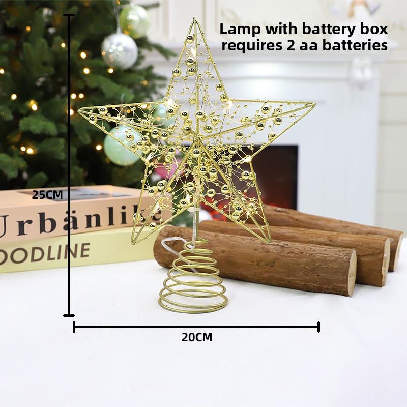 

Christmas decoration: 20/25cm three-dimensional tree top star, small five-pointed star Christmas tree arrangement