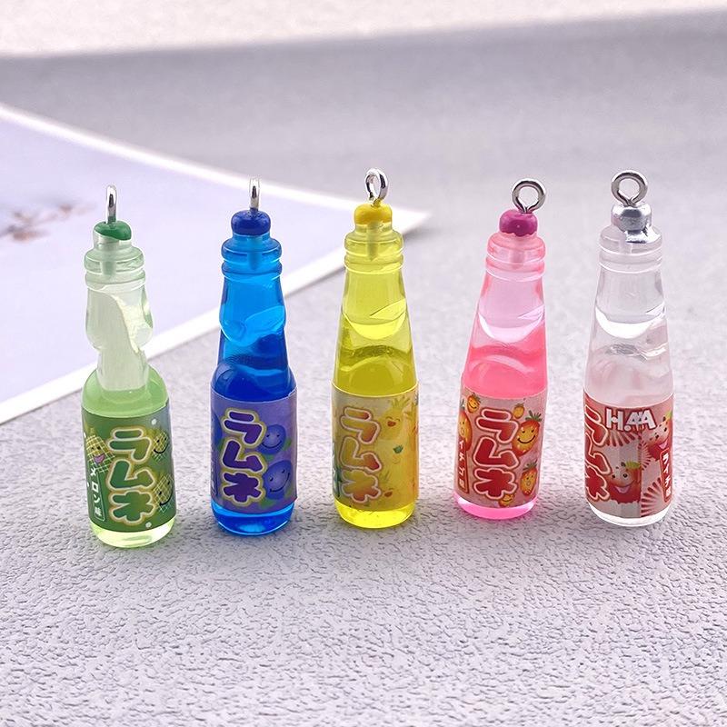 10Pcs Mix Lot Resin Juice Bottle Charm Pendant For Jewelry Making Earrings Necklace Key Chain Accessories Diy