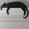 Festive Door Decor 3D Printed Sleeping Cat Top Decor, Lazy Kitten Silhouette Ornament, Self-Adhesive Cartoon Indoor Home Ornament Animal for