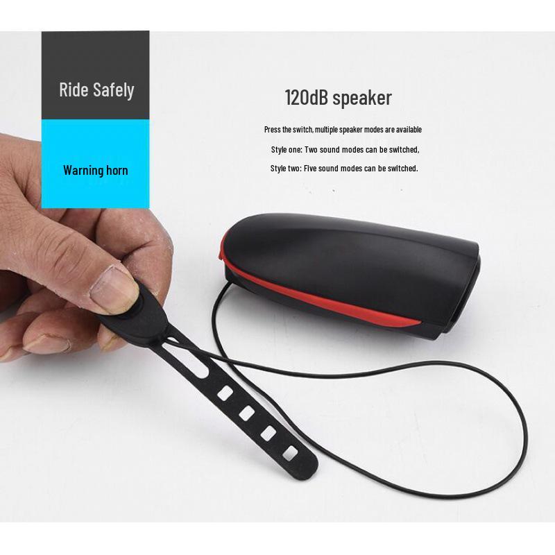 USB Rechargeable Waterproof Front Bike Light with Horn for Night Riding