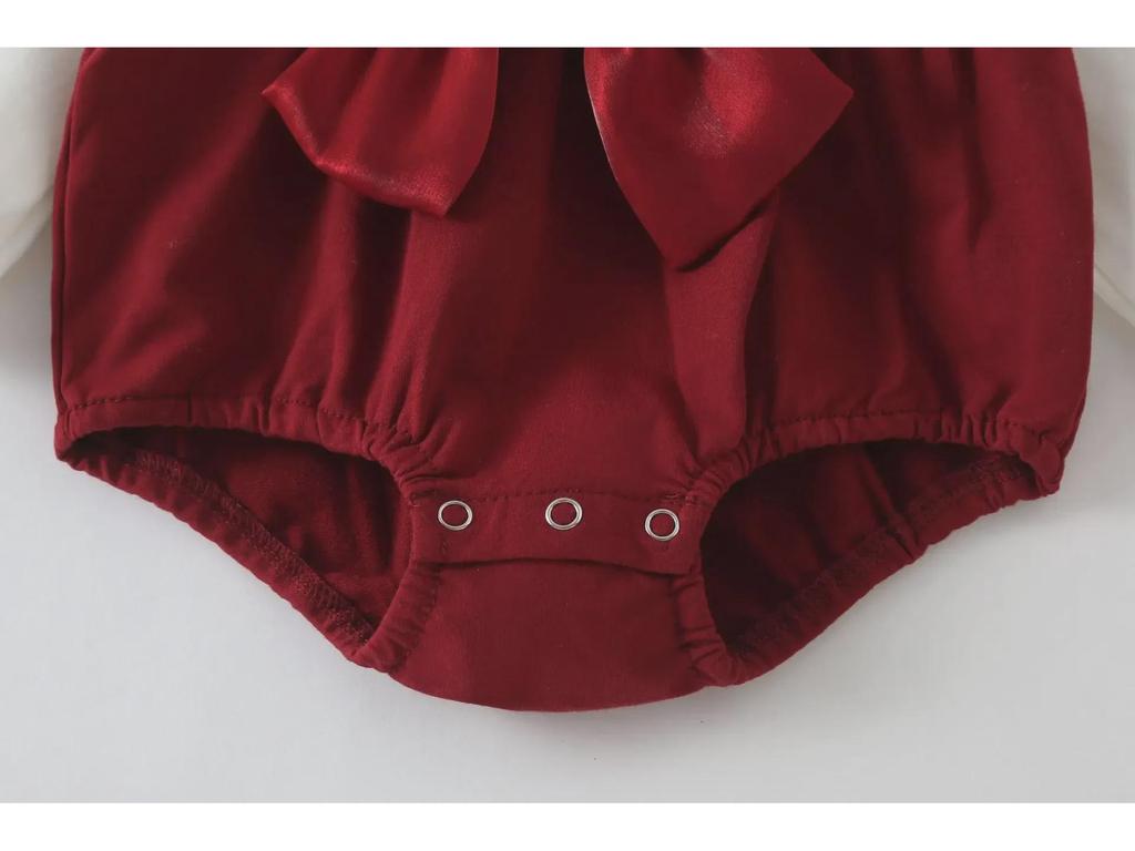 Autumn Newborn Baby Girl One-Piece Romper – Princess Design for 100-Day Celebration, Spring & Fall Wear