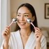 2pcs/set Narrow Pores Stainless Steel Eye Massage Sunlight Repair Face Cryo Ice Globes  Cooling SPA