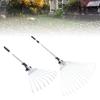 Adjustable Leaf Rake Retractable Expandable Stainless Steel Metal Lawn Yard Garden Hand Tool