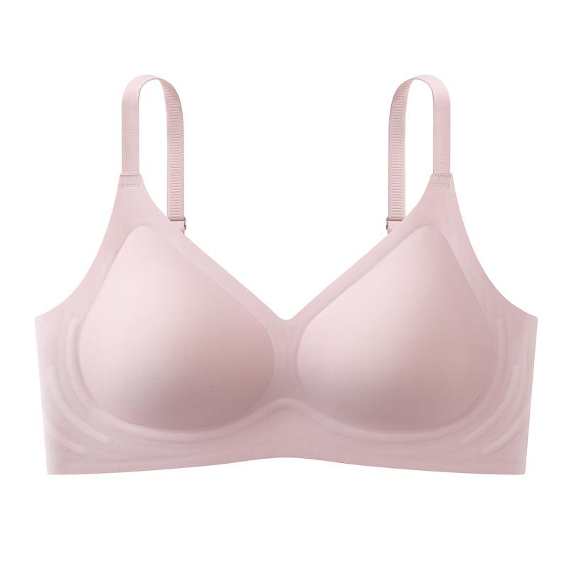 Jelly seamless underwear women's small breasts gather without steel rings, double breasts are closed, anti-sagging, beautiful back, comfortable