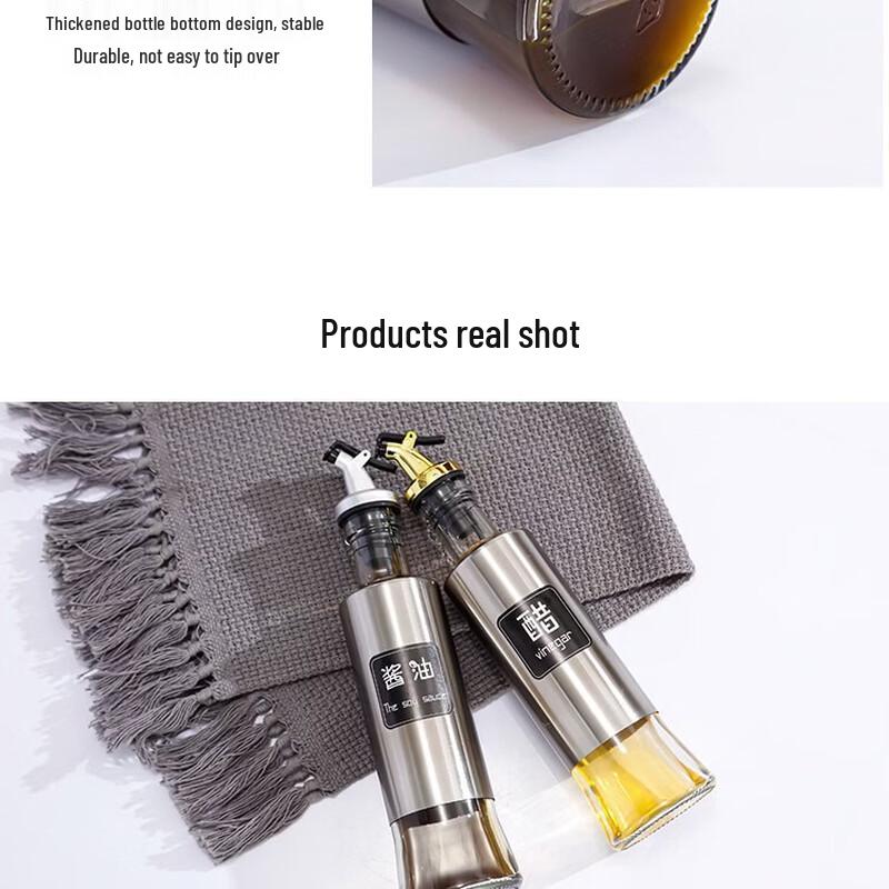 Leak-Proof Press-Type Glass Oil & Vinegar Dispenser