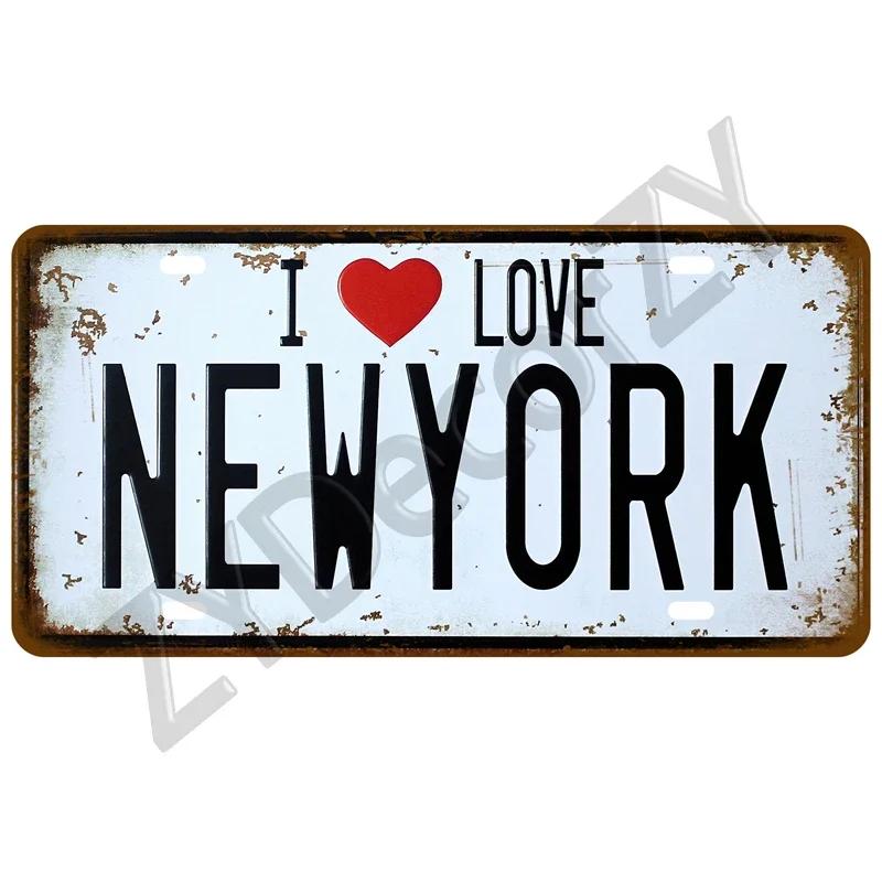 Man Cave Decoration Decor Capital City Plates Plate Vintage Sign For Restaurant Bar Pub Cafe Metal Sign Plaque Landmark