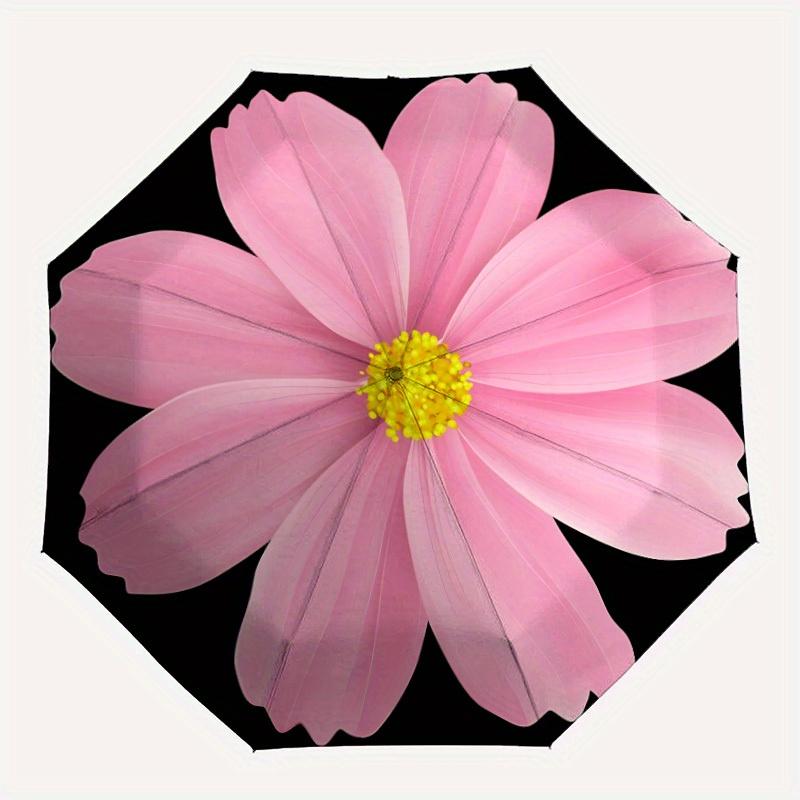 

1pc Pink FlowerAutomatic Open/close, All-Season Portable Folding Umbrella for Friends, Travel, Everyday, Events yy250806057