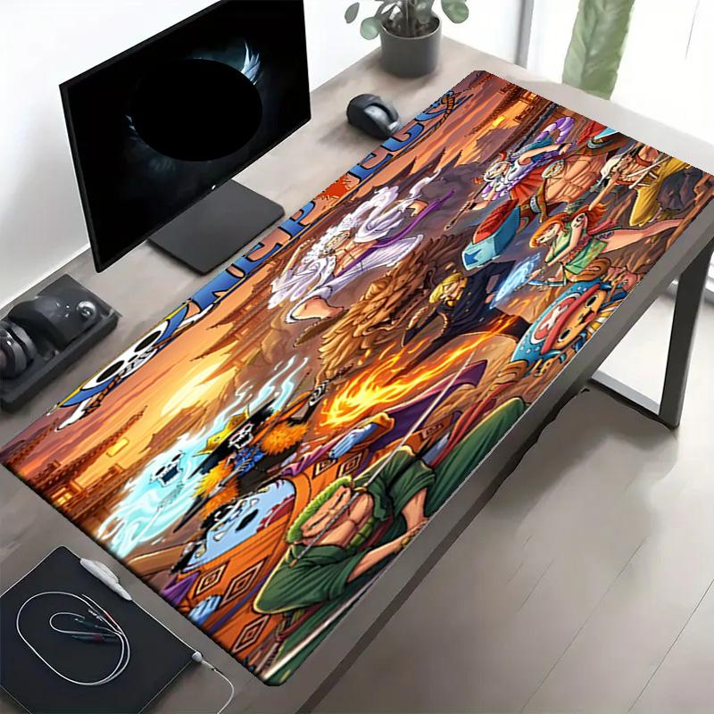 Tapis de Souris Imprimé One Piece, Tapis Antidérapant pour Clavier de Bureau, pour PC Portable Gaming Travail Utilisation Quotidienne, Cadeau Surprise Cool pour Festival