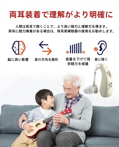 LQHZC Rechargeable Hearing Amplifier for Seniors, Binaural, with AI Noise Cancellation, Lightweight and Compact, Ear-Hook Type, Perfect Gift for Respe