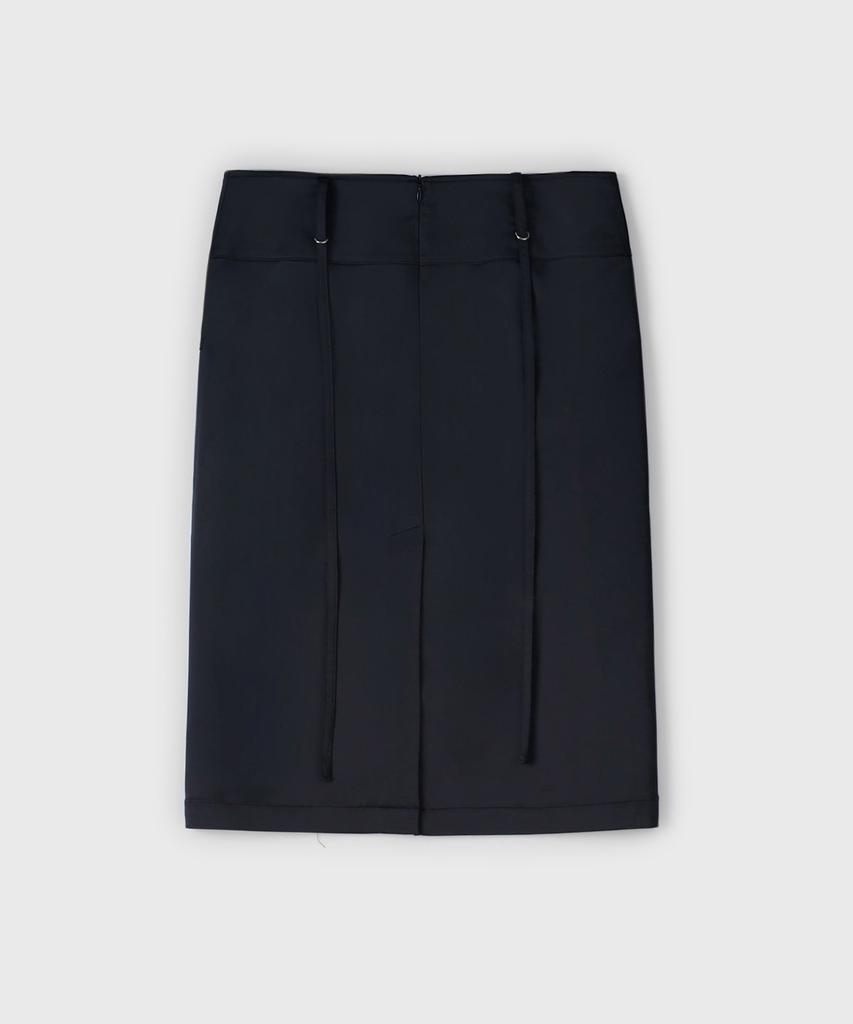 Yunse Piercing Satin Skirt (Black)