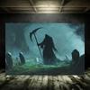 Grim Reaper Horror Halloween Party Decoration Background Spooky Graveyard Cemetery Backdrop Cosplay Photo Booth Studio Banner