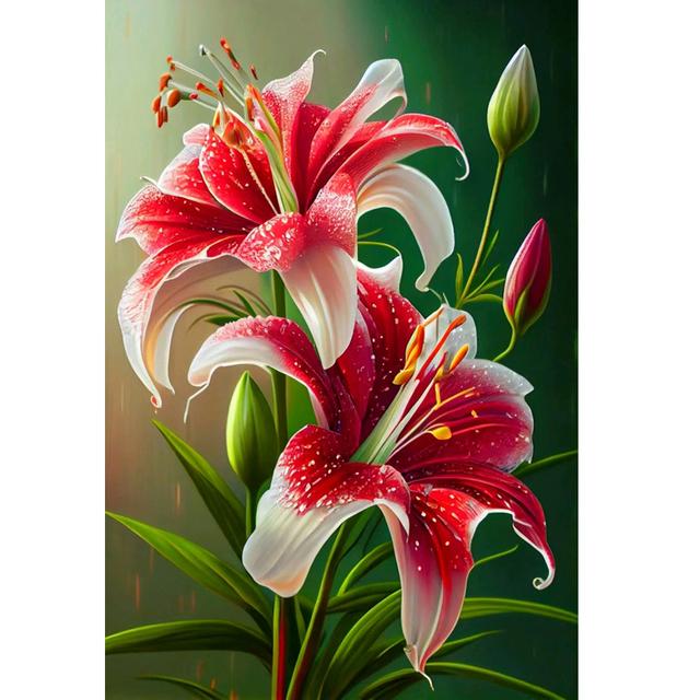 

Мозаика со свежими цветами, алмазная живопись, наборы для вышивки крестом, сделай сам, полная вышивка стразами, изображение лилии, Настенный декор U64 round 40x30cm коричневый