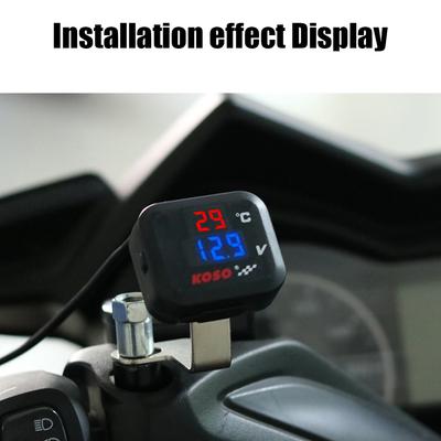 24V 12V Motorcycle Thermometer Voltage Meter Instrument Cluster Temperature Tester Gauge USB Chargers 3.0 Motorbike Accessories