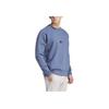 Adidas Solid Color Logo Sports Casual Crew Neck Sweatshirt Men Sweatshirt Blue IR5243