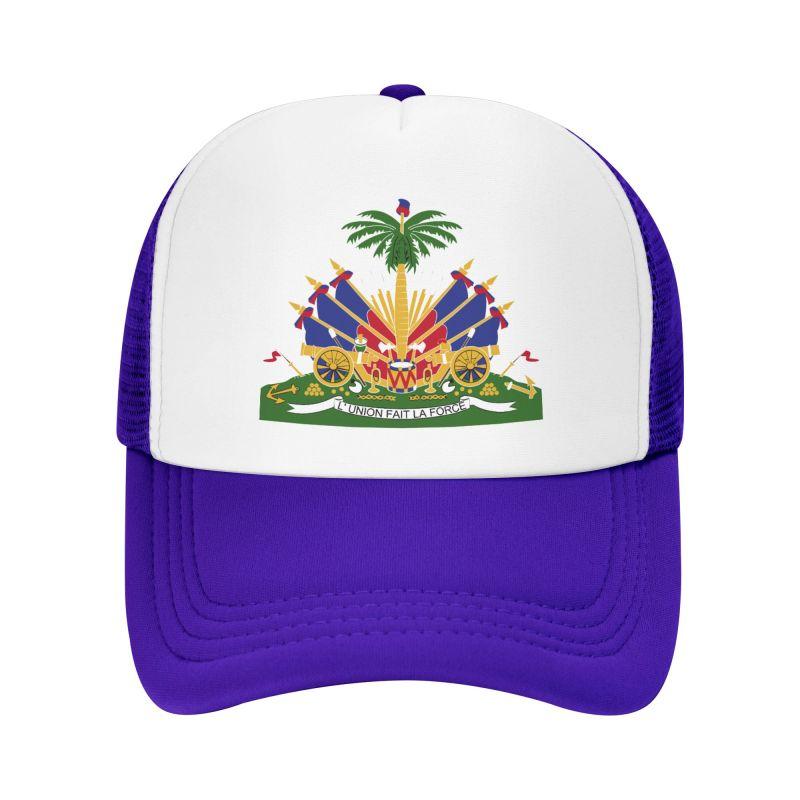 Haitian Flag Printed Mesh Baseball Cap Unisex Adjustable Snapback Hat Summer Breathable Casual Sun Visor Hats Trucker Hat