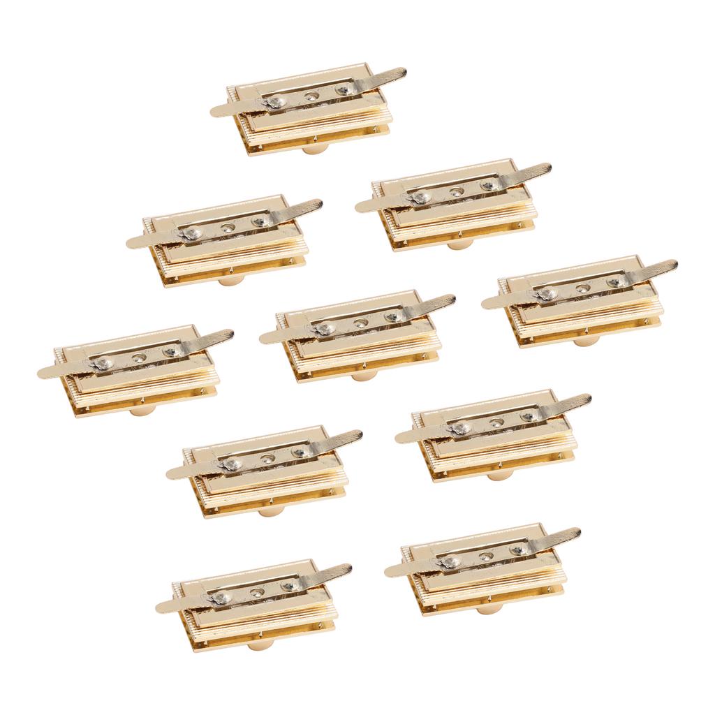 10 კომპლექტი შემობრუნების საკეტის სამაგრი კლასიკური დიზაინის მაღალი სიმტკიცის საფულე საფულე ხელნაკეთი ბარგის ჩანთისთვის