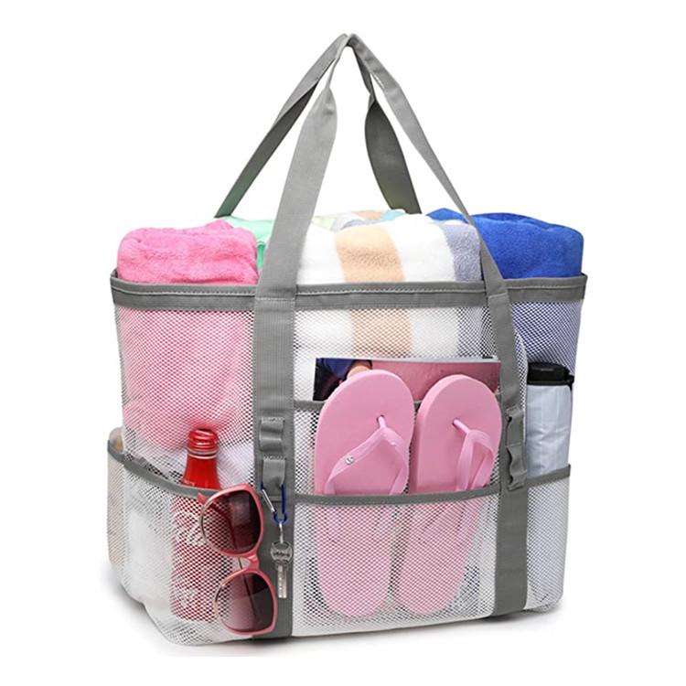 Large Capacity Mesh Beach Tote Bag - Toy Storage & Travel Shoulder Bag