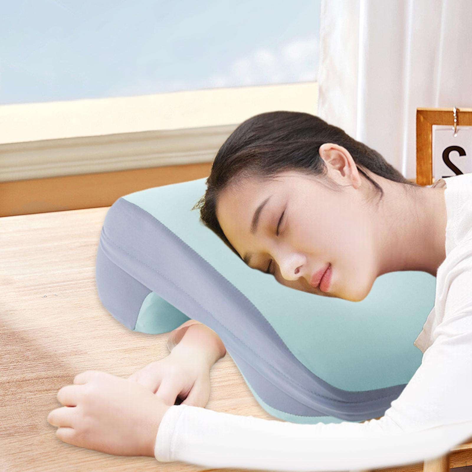 

Pillow, Memory Foam Neck Support Cushion, Desk Breathable And Removable Cover светло-синий