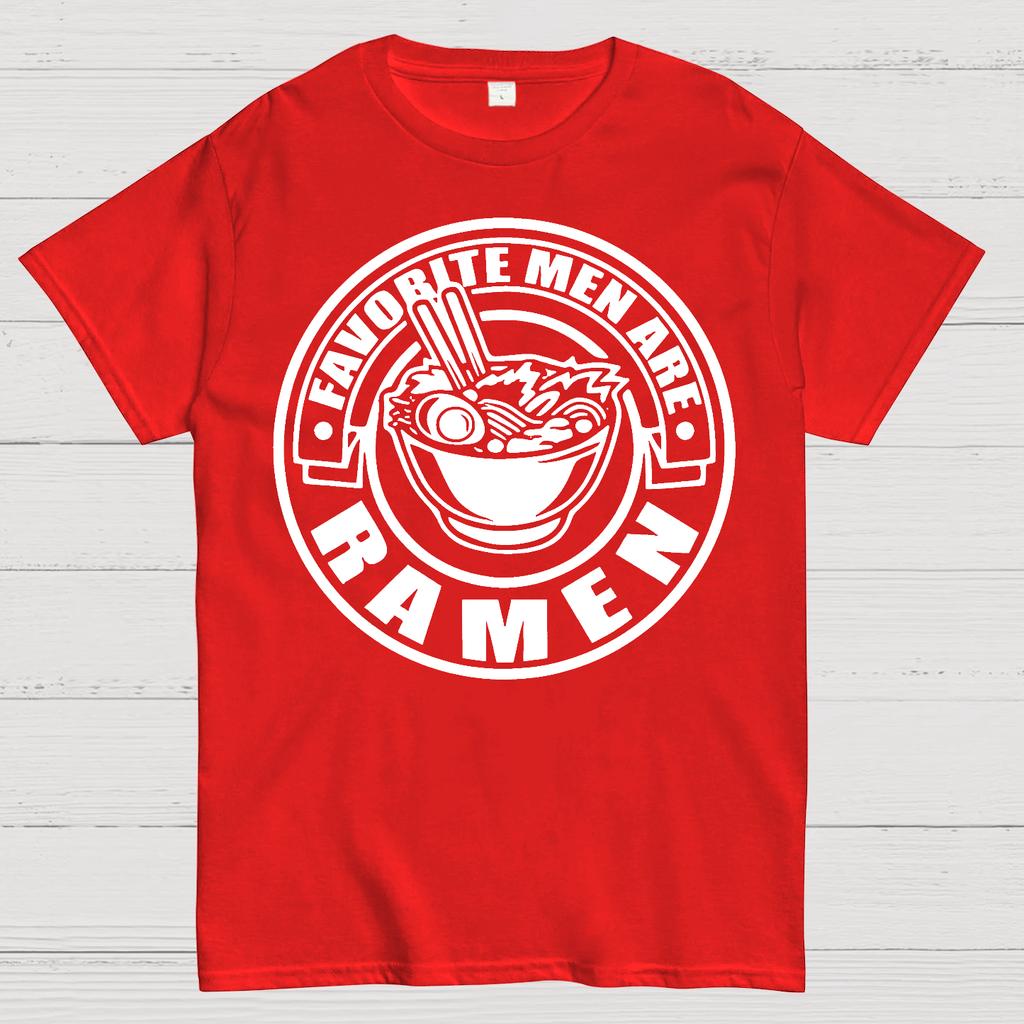 Favorite Men Are Ramen Funny Japanese Noodles Humor Cotton Summer Casual Cool Loose T-Shirt